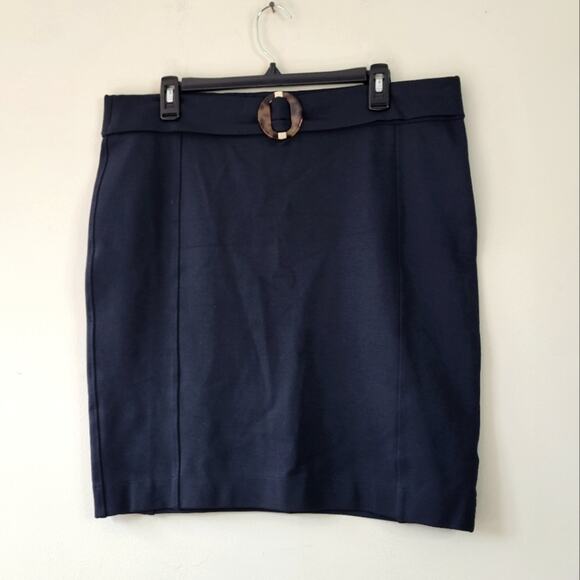 Gucci Ponte Mini Skirt with Tortoiseshell  Buckle size XL Navy - Picture 1 of 11